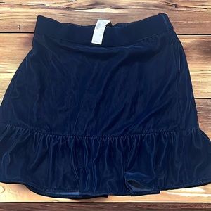 jcrew blue velvet ruffle skirt
